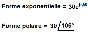 Exemple de conversion de forme exponentielle a polaire