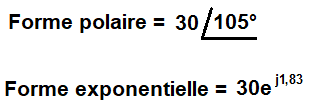 Exemple de conversion de forme polaire en exponentielle
