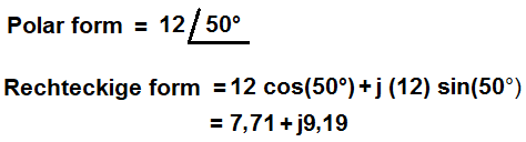 Polar Form in Rechteckige Konvertierungsbeispiel