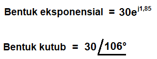 Contoh konversi dari Bentuk Eksponensial ke Bentuk Kutub