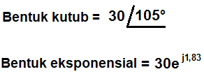 Contoh konversi dari Bentuk Kutub ke Bentuk Eksponensial