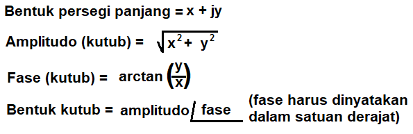 Rumus bentuk persegi panjang ke bentuk kutub