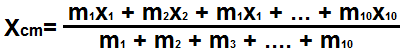 Fórmula de centro de masa