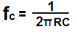 Formula de frecuencia de corte de filtro RC