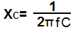 Fórmula de la impedancia de un condensador