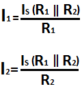 Fórmulas de división de corriente