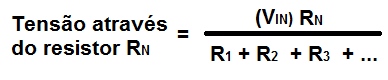 Fórmula de divisor de tensão com resistências múltiplas