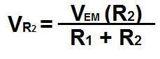 Fórmula divisor de tensão para tensão através do resistor R2