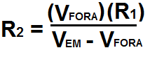 Resistor, R2, fórmula do divisor de tensão