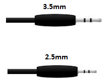 3.5mm and 2.5mm plug types