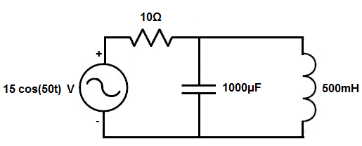 AC circuit in the time domain full example