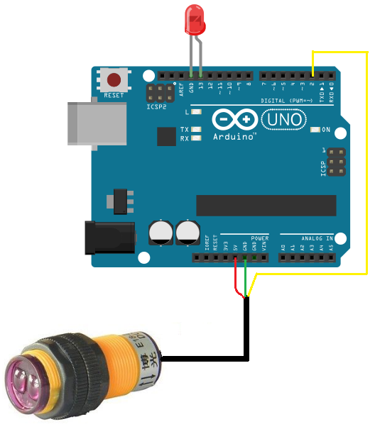 Arduino infrared proximity circuit