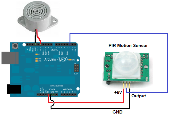 Arduino motion detector circuit