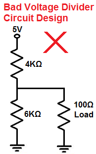 Bad voltage divider circuit design