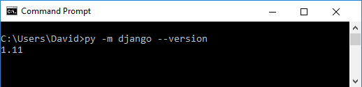 Checking Django version on a Windows PC
