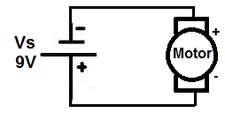 DC motor circuit schematic in reverse