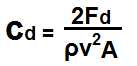 Drag coefficient formula