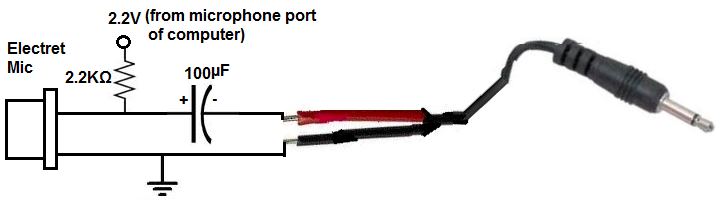 Electret microphone circuit