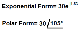 Exponential to polar form conversion example