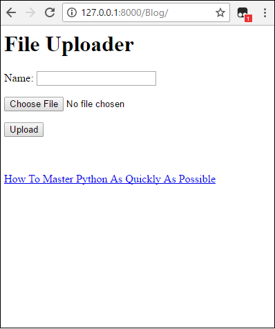 File uploader form in Django