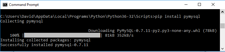 Install pymysql in Python