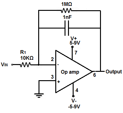 Integrator op amp circuit