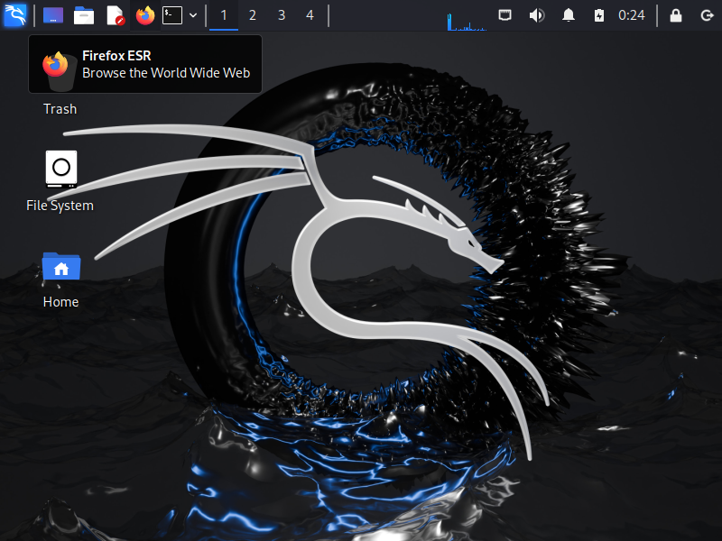 Kali linux home page