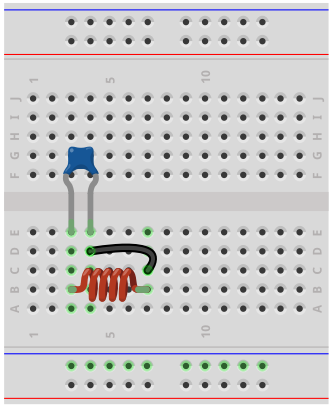 LC tank breadboard circuit