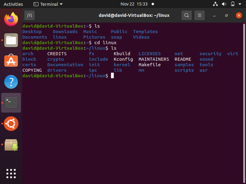 Linux kernel source code directory