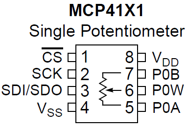 MPC4131 digital potentiometer pinout