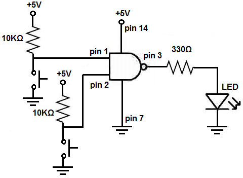 How to Connect a Pull Up Resistor xor gate pin diagram 