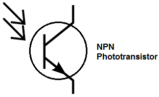NPN phototransistor symbol
