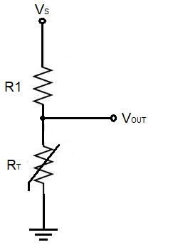 NTC thermistor voltage divider circuit