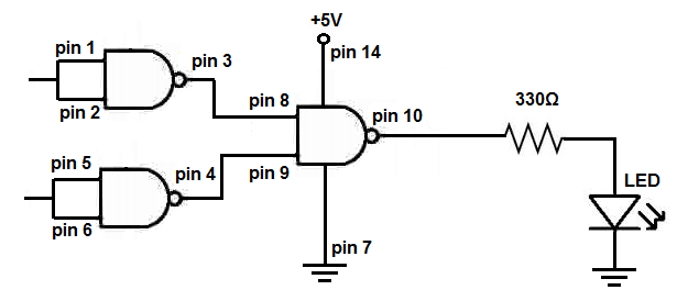 OR gate from NAND gates circuit