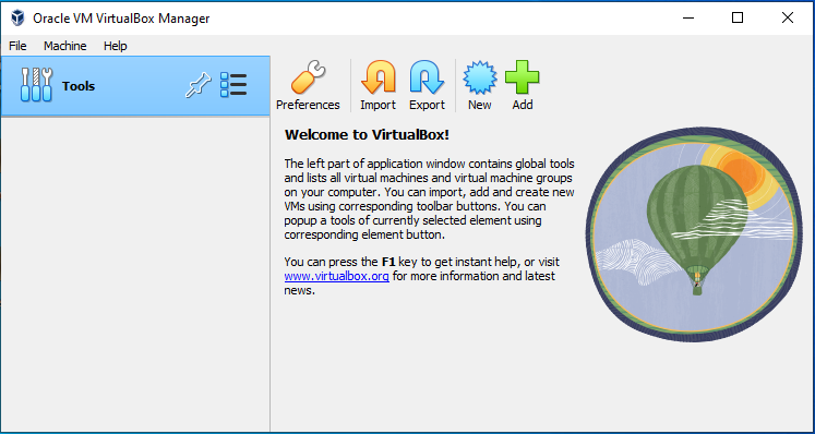 Oracle virtualbox graphical user interface