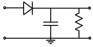 Peak detector circuit with a resistor