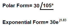 Polar to exponential form conversion example