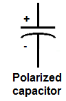 Polarized capacitor symbol (electrolytic)