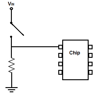 Pull down resistor circuit