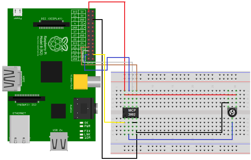 Raspberry Pi Potentiometer Circuit
