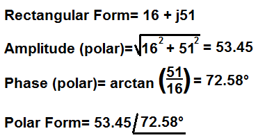 Rectangular to polar form conversion example