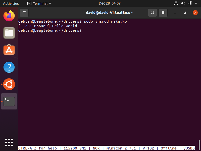Running the linux kernel module on target host