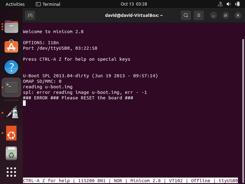 Running the BOOT partition with only the MLO file present in linux on a beaglebone board