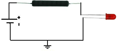 Single LED resistor circuit