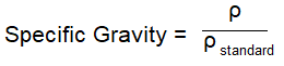 Specific gravity formula