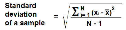 Standard deviation of a sample formula