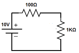 Superposition theorem circuit with second power source removed