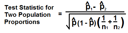Test statistic for two population proportions formula