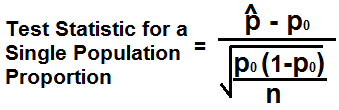 Test statistic for a single proportion formula