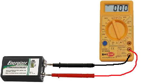 What happens when you connect a voltmeter to a battery?